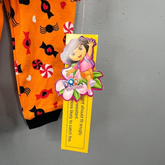 Nickelodeon Dora the Explorer Pajamas Halloween Set 12 Months Orange 2 pc NWT - Picture 6 of 7